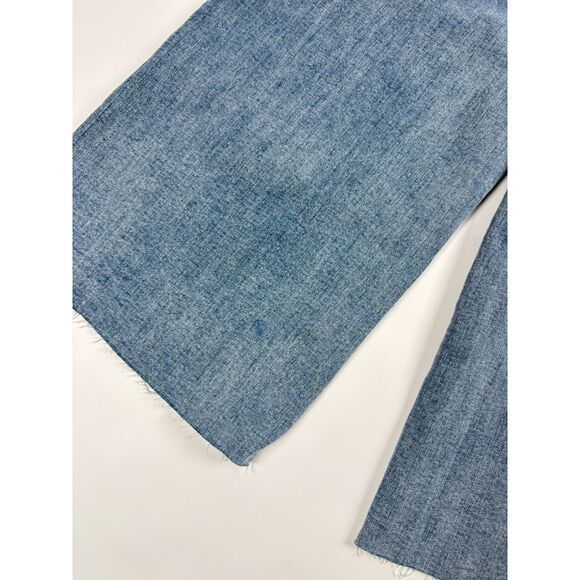 OAT New York Jeans Women’s Cropped Wide Leg Size 10 Blue Raw Hem - Picture 4 of 6